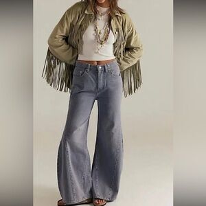 Free People We the Free Eden High Slouchy Flare Jeans in Diamond Grey